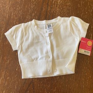 Carter’s white shirt sleeve cardigan